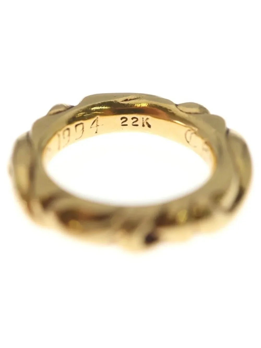Chrome Hearts 22k Scrl Band Scroll Ring Gold